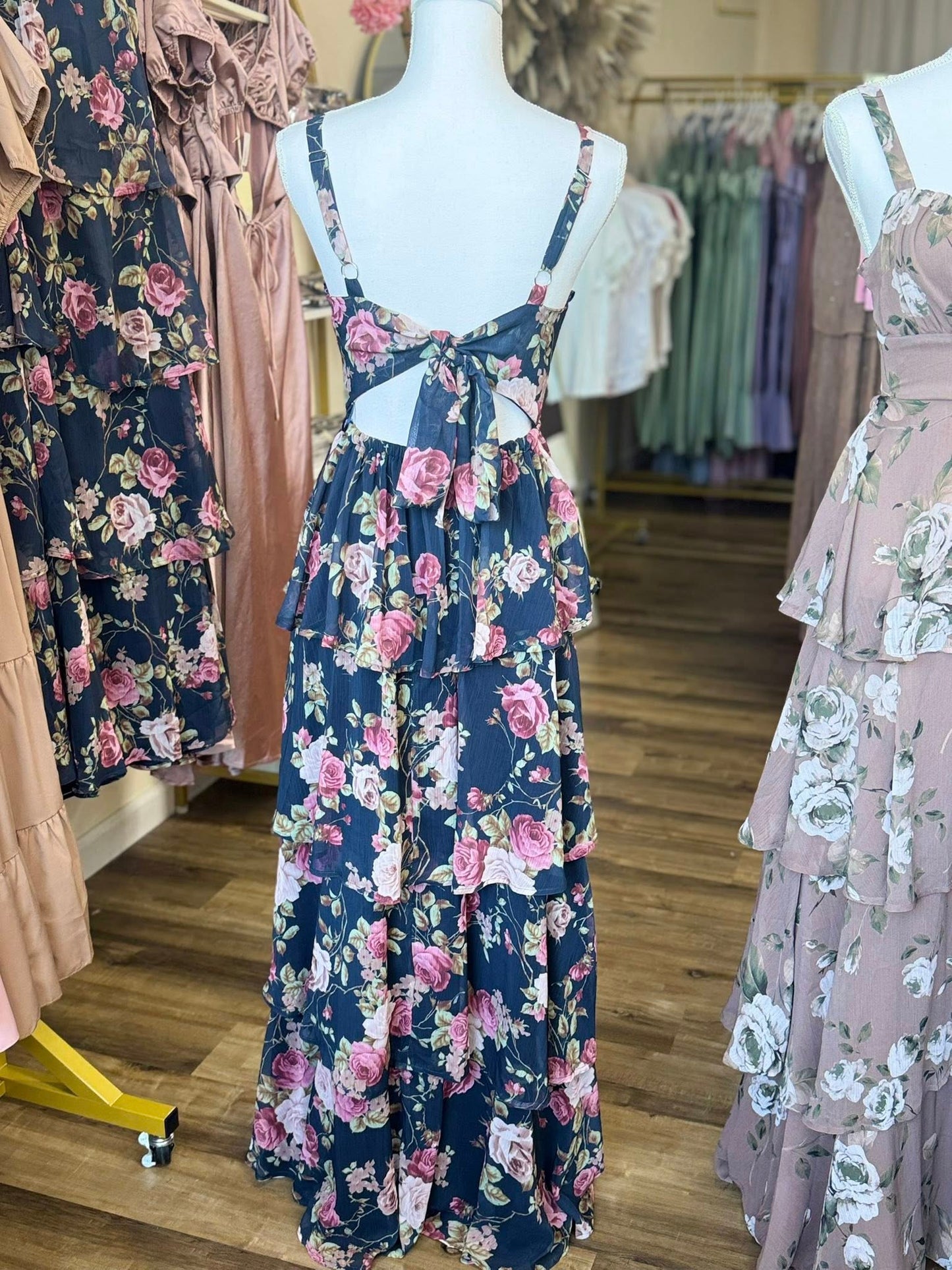 Tan Floral Maxi dress