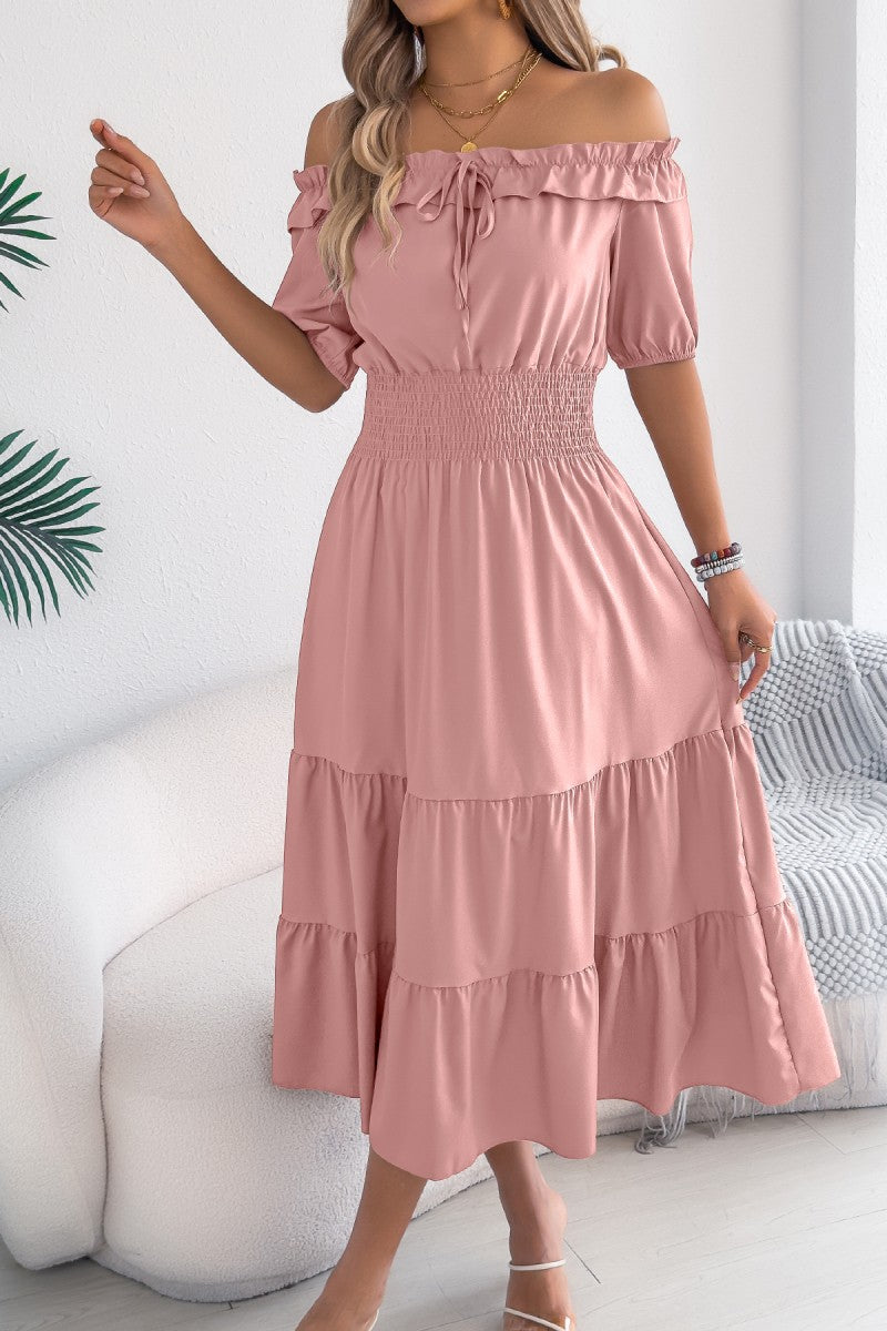 Ruffle off shoulder