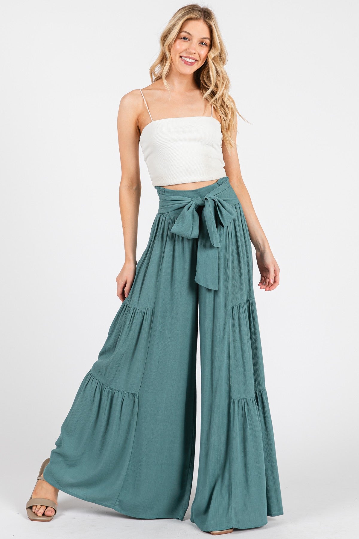 Wide Ruffle Leg Pants