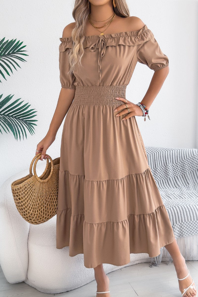 Ruffle off shoulder