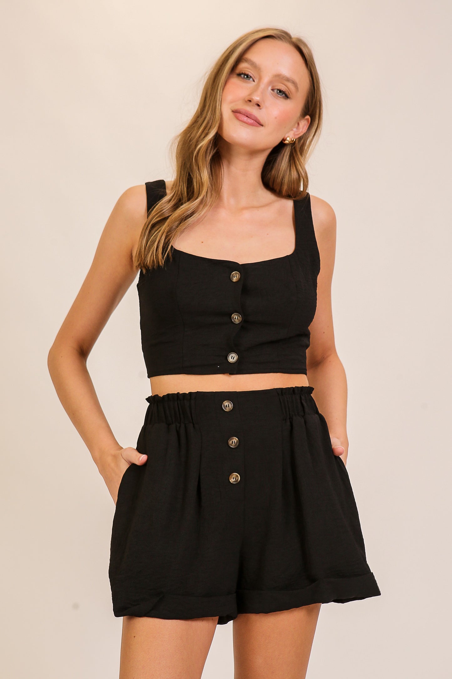 Button up Crop Top