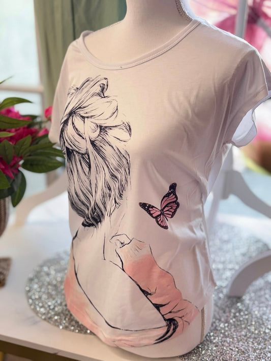 Pink Butterflies Lady