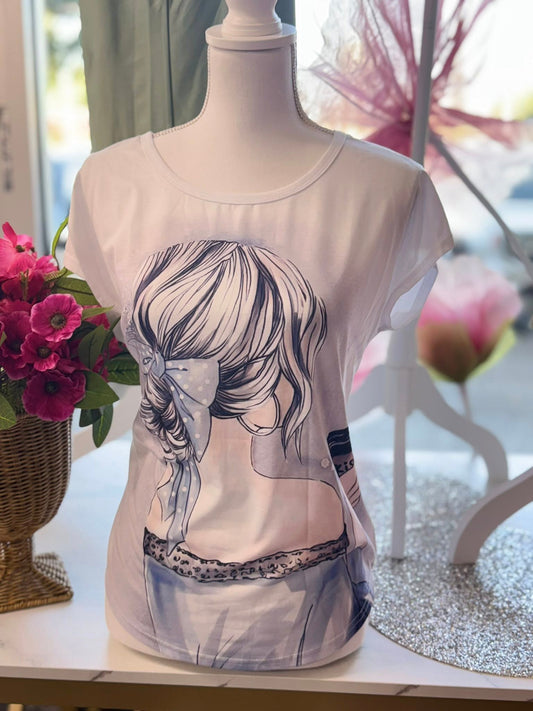 Blue Coffee Girl T-Shirt