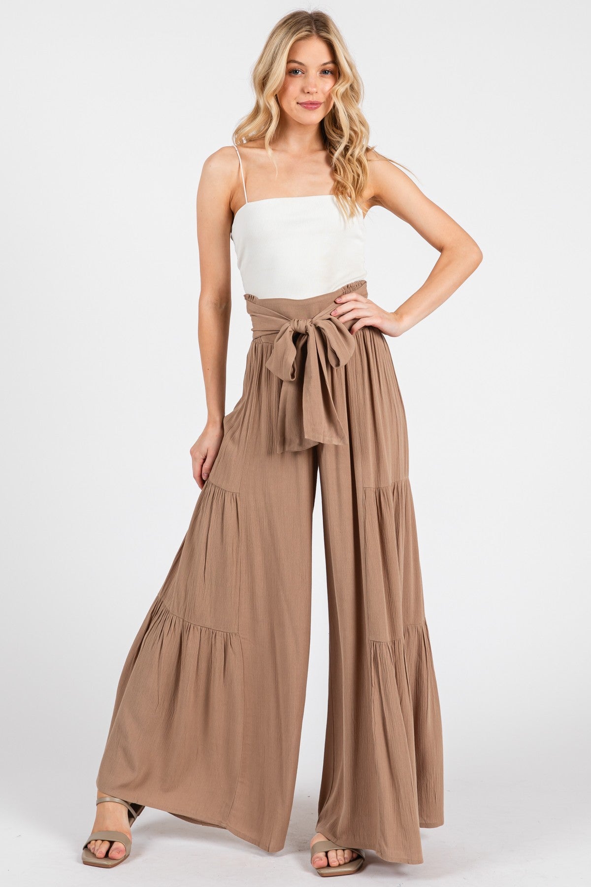 Flax Ruffle Wide Leg Wide Ruffle Leg Pants – MX Collections