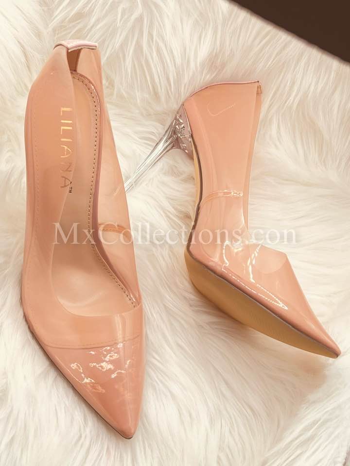 nude pointy pump work Heel