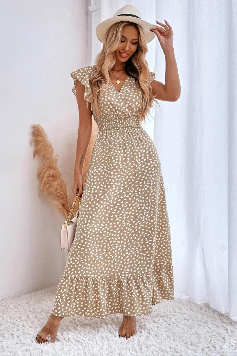 Mx Floral leaf Sun Dress