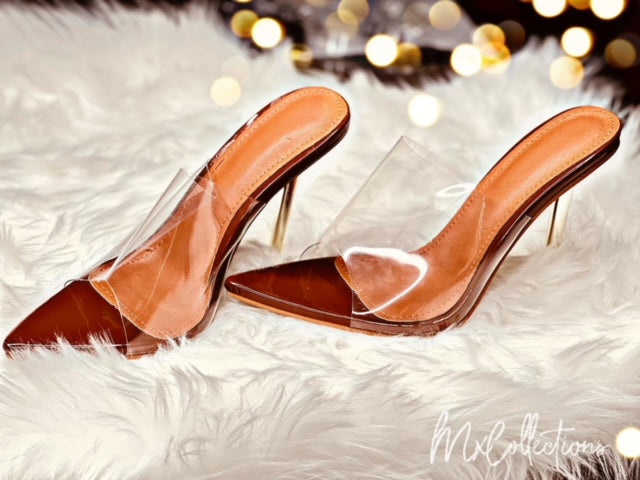 Brown pointy transparent Heel