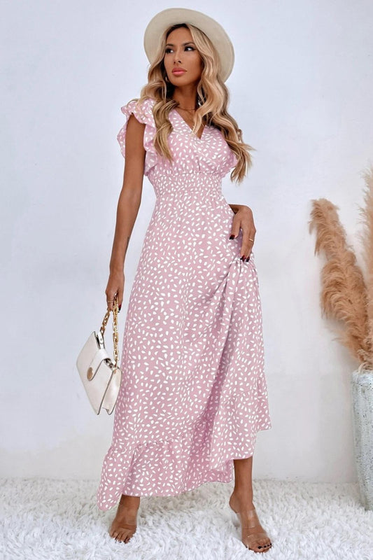 Mx Floral leaf Sun Dress