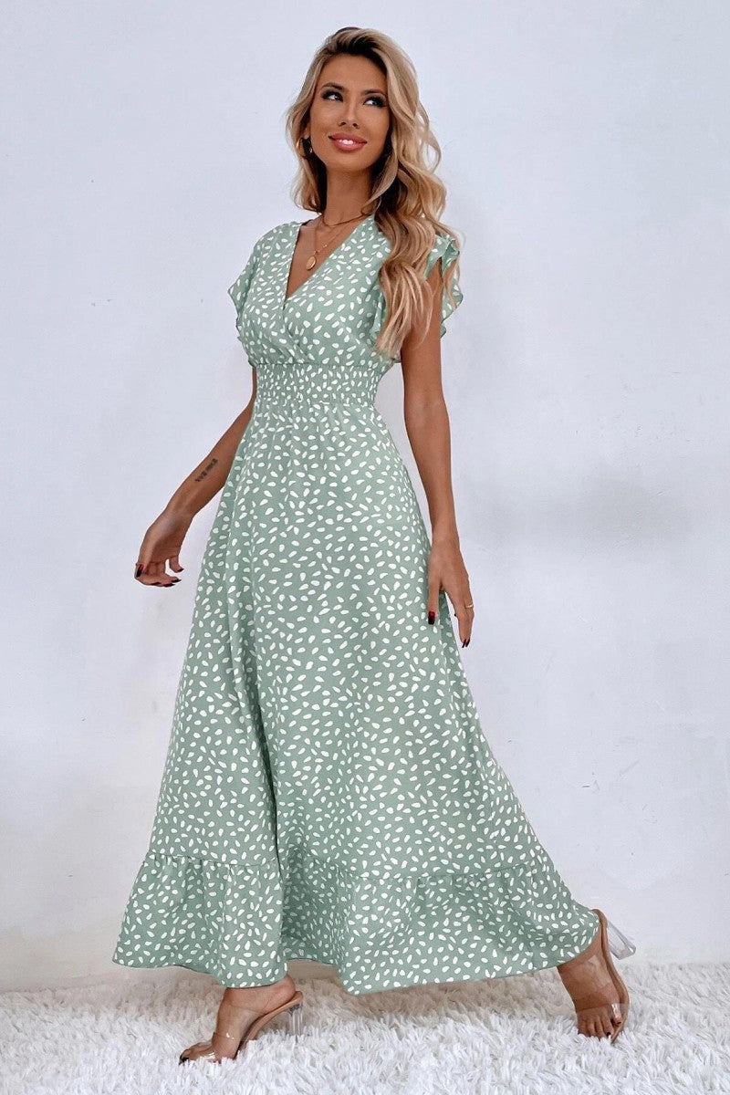 Mx Floral leaf Sun Dress