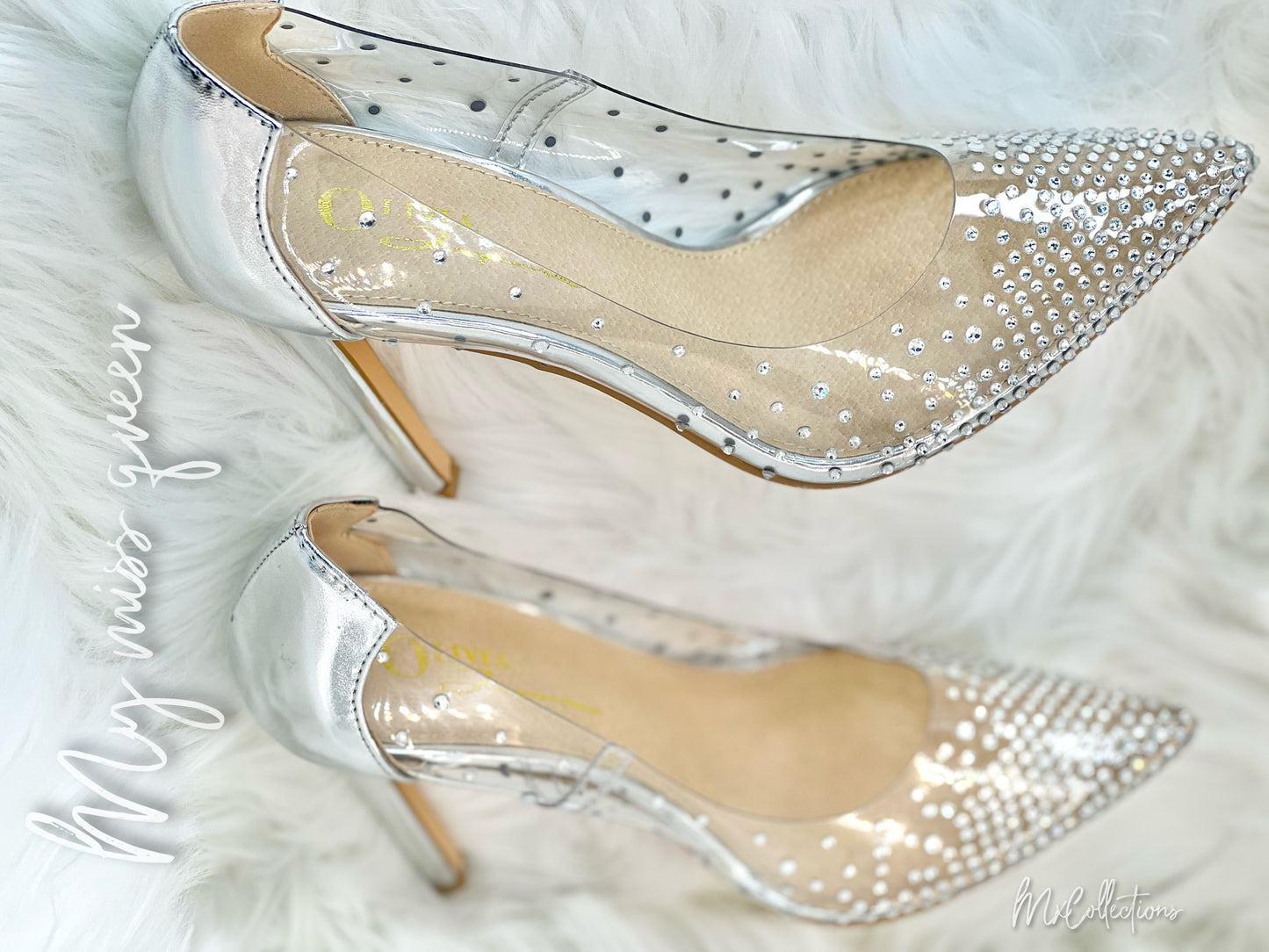 Silver Rhinestone Heel