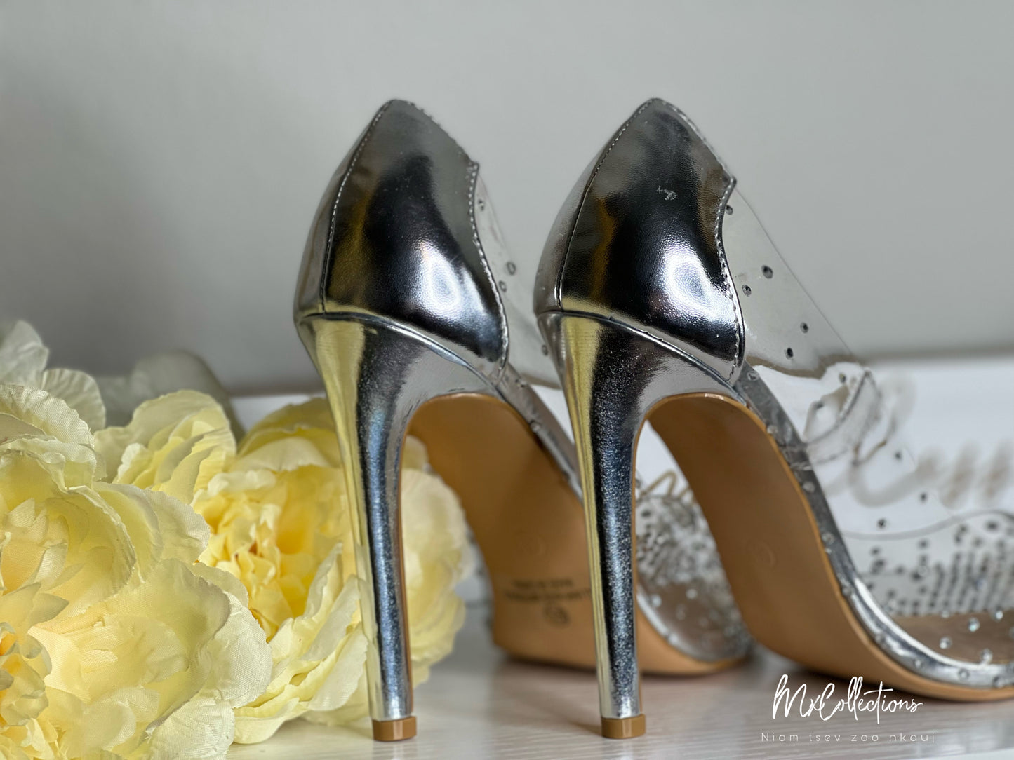 Silver Rhinestone Heel